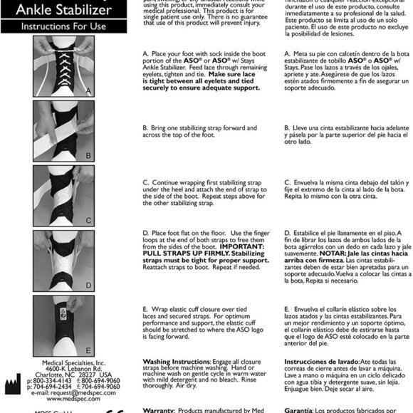 Med Spec ASO Ankle Stabilizer - Picture 3 of 4